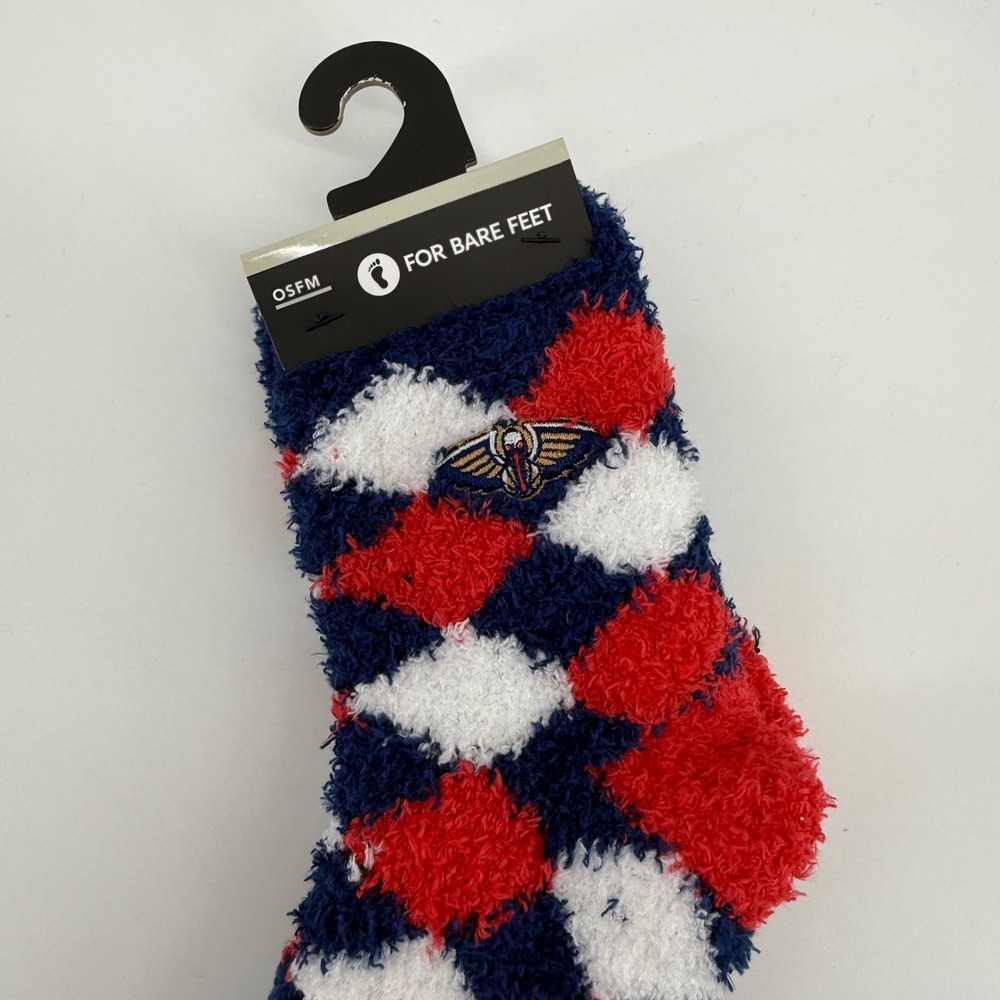 For Bare Feet New Orleans Pelicans‎ Argyle Fuzzy Cozy Socks OSFM